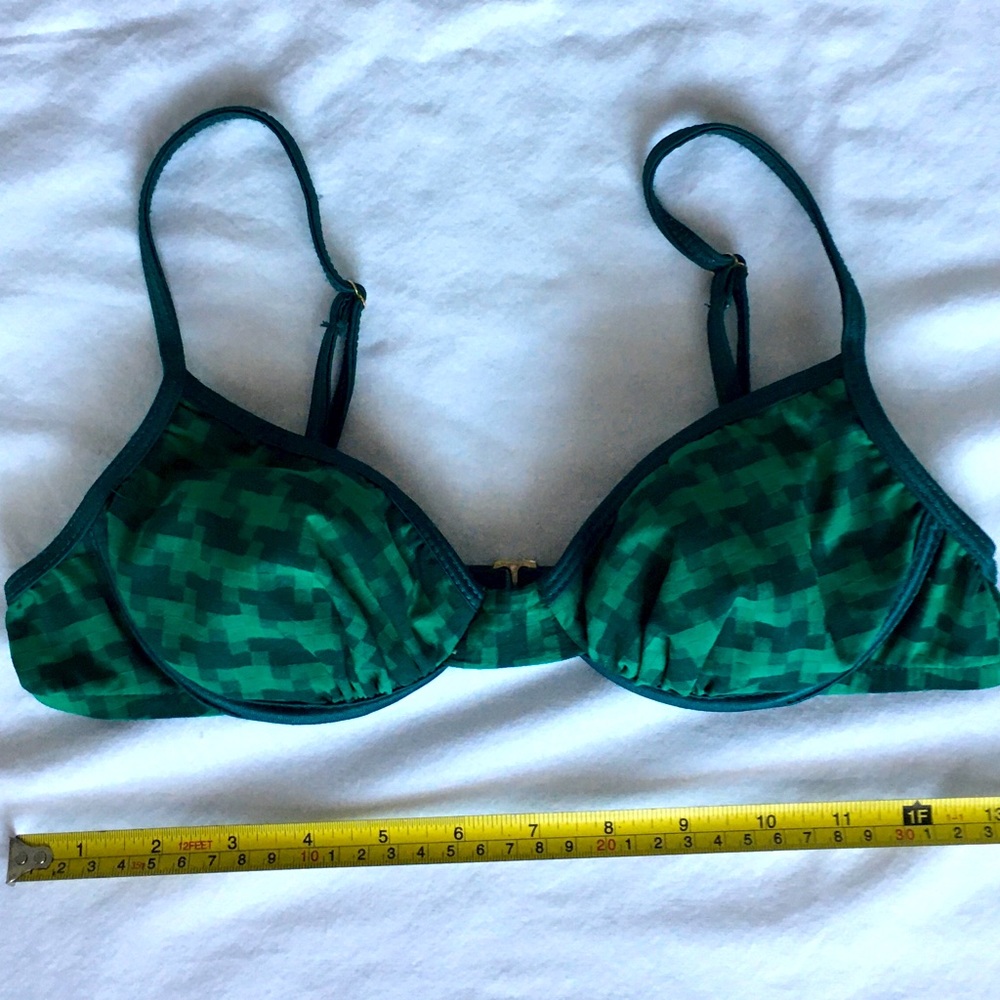 90’s Too hot Brazil multicolor green push up bra like bikini top